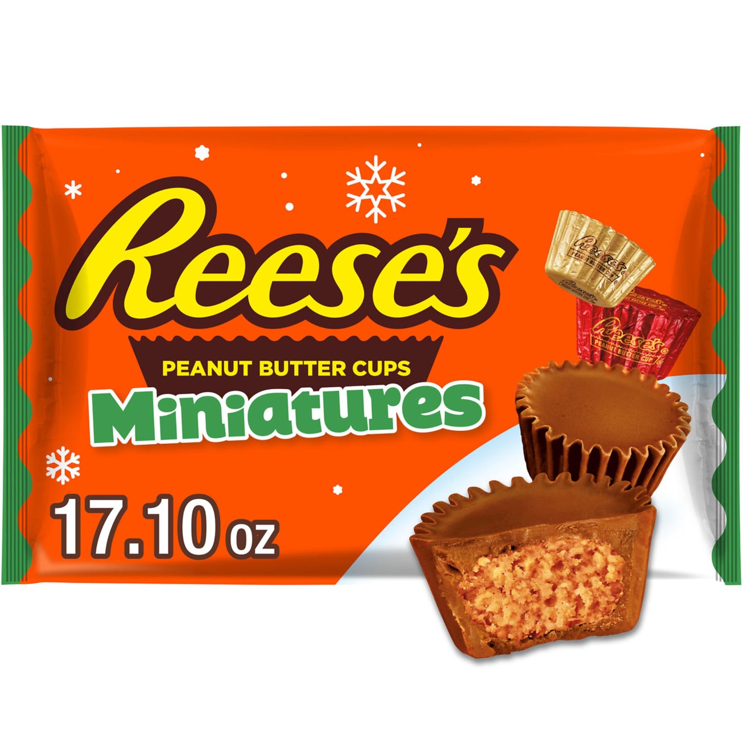 REESES Miniatures Milk Chocolate Peanut Butter Cups  Christmas Candy Bag  17.1 oz
