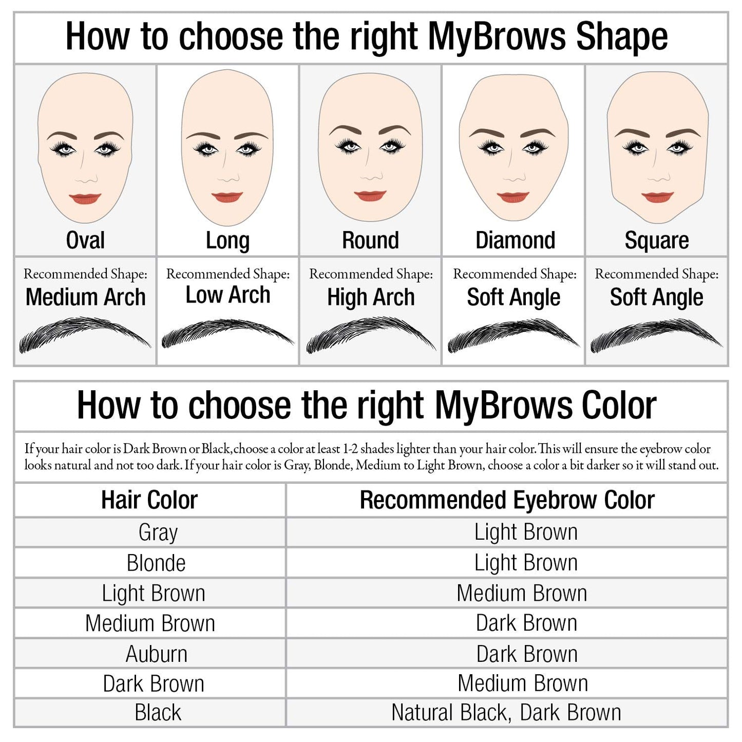 Godefroy MyBrows Long Lasting Eyebrow Transfers, High Arch, Medium Brown, 48-Pairs of Brows (96 Individual transfers)