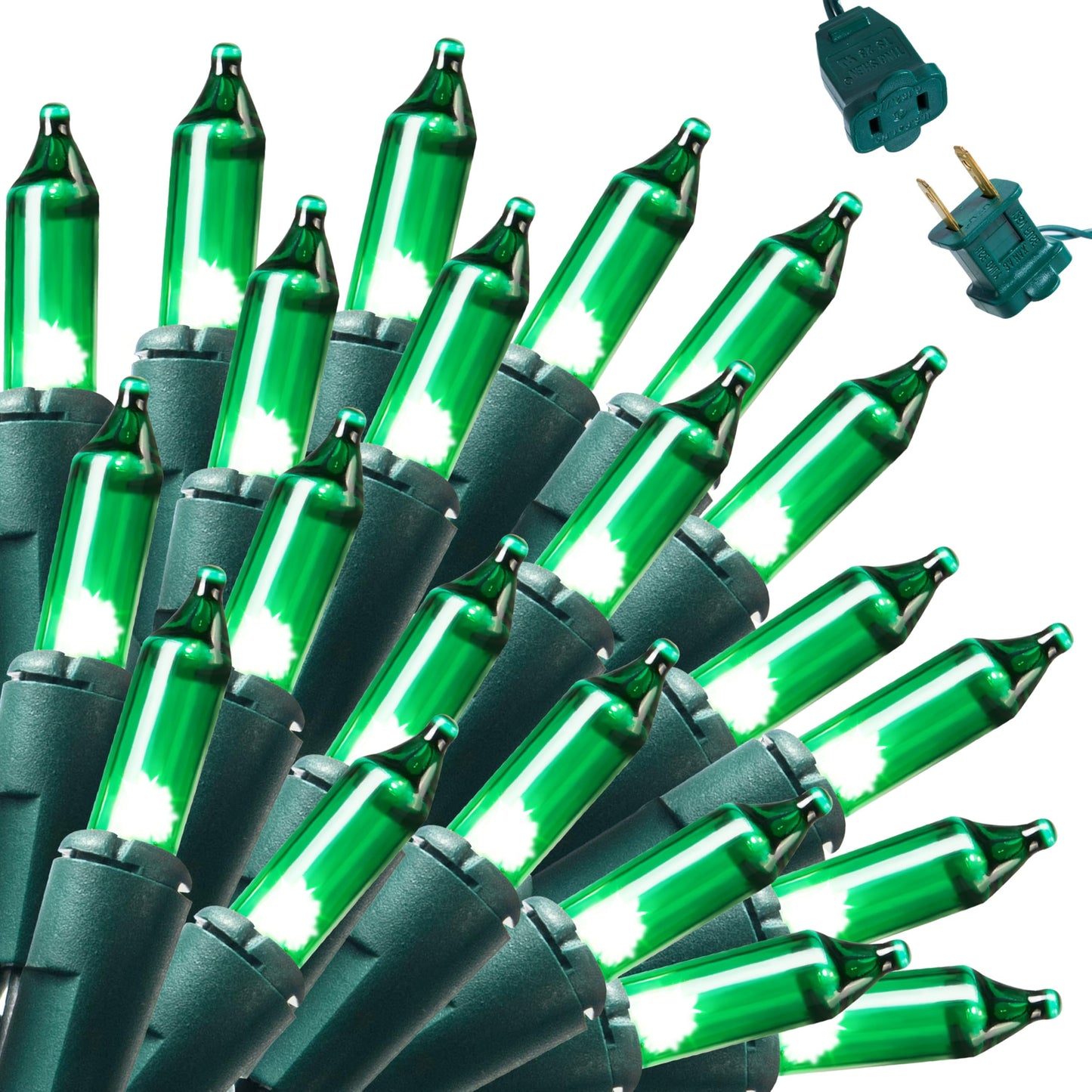Joiedomi Green Christmas String Lights 100 Count 22.3Ft Christmas Fairy Tree Lights Plug In For Indoor Outdoor Xmas Decorations Patio Holiday Theme Party Yard House Green Wire