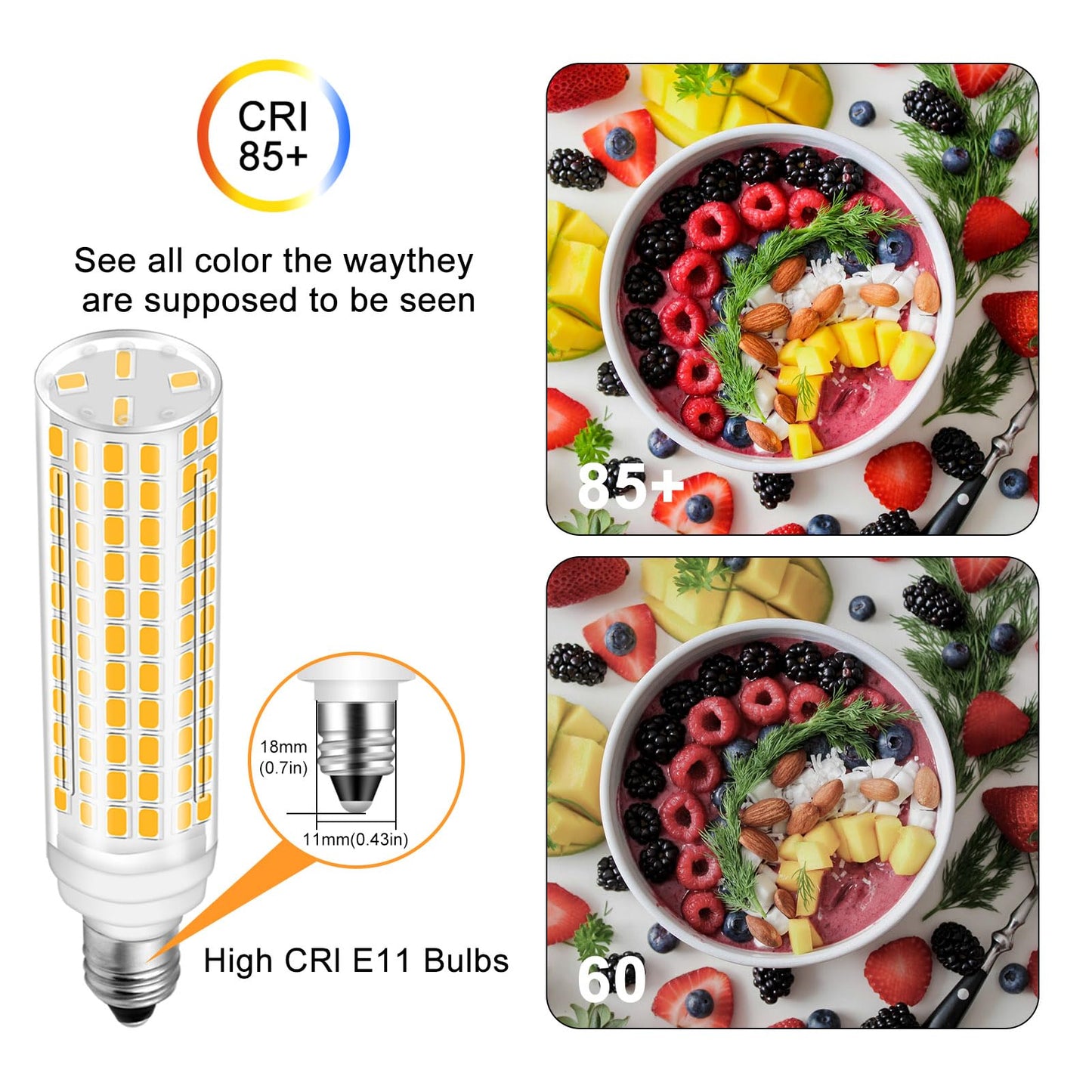 Megereet Jde11 Led Bulb 100W Halogen Bulbs Equivalent T4 Mini Candelabra E11 Led Bulb Dimmable Warm White 3000K 10W 1000Lm Jde11 120V 100W Led For Ceiling Fan Pendant Lighting 5 Pack