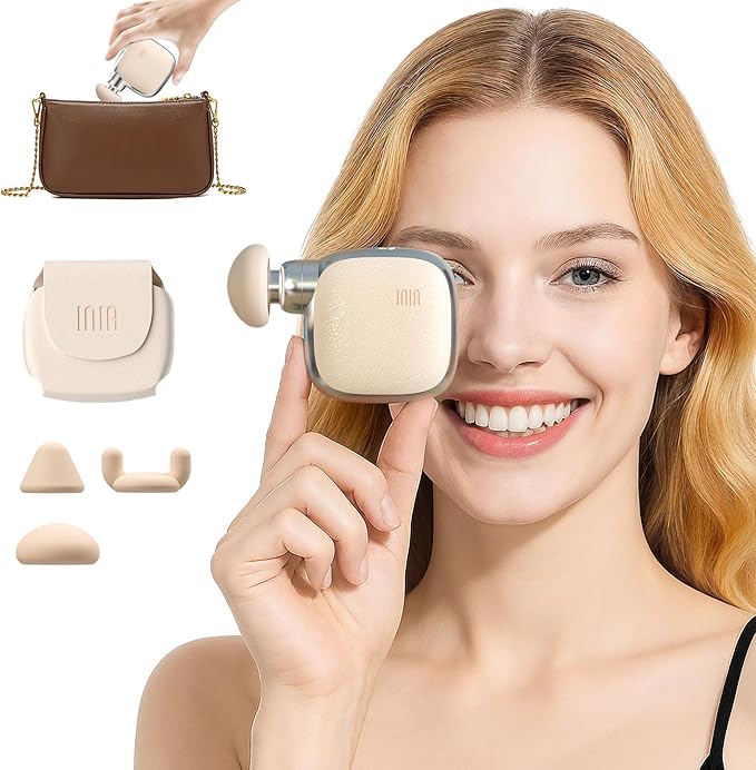 INIA PocketForce Mini Massage Gun - 75% Smaller, High-Power Percussion for Full Body Relief, Portable Deep Tissue Massager...