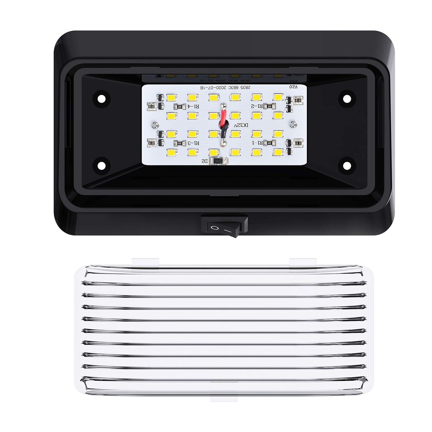 Leisure Led Rv Exterior Porch Light - 12V, 280 Lumen, Black Base, Clear & Amber Lens, 1-Pack, Model 10