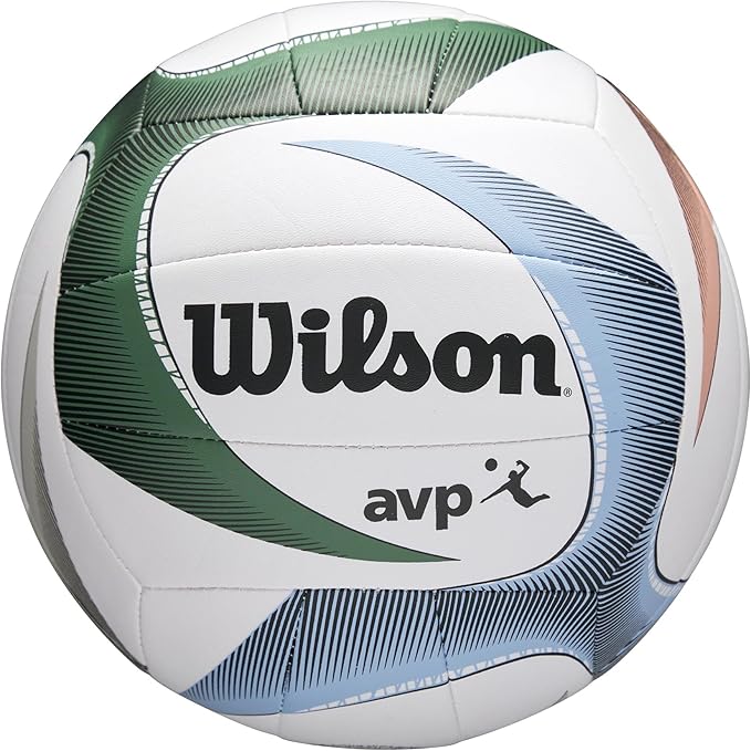 Wilson AVP PXL Volleyball - Official Size, White/Blue/Green
