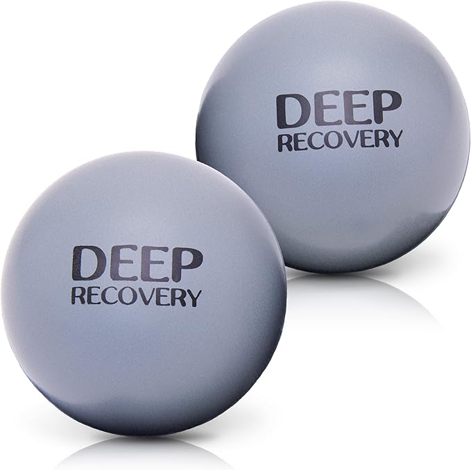 Deep Recovery Yoga Deep Tissue Massage Ball Set, Firm Density – 2.9-Inch Myofascial Release Balls for Feet, Back, Neck, Le...