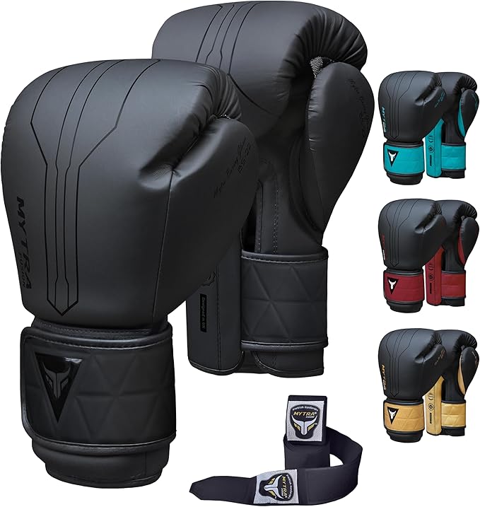 Mytra Fusion Boxing Gloves Included with Free Hand Wraps Punching Gloves MMA Training Muay Thai Gloves Men & Women Kickbox...