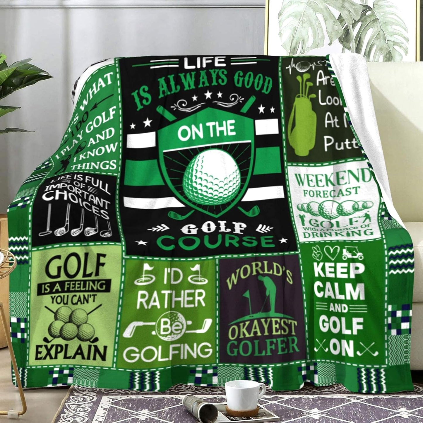 Unique Golf Blanket for Men,Golf Accessories for Men,Funny Golfer Throw Blanket Cool Golfing Gifts Idea for Golfers Men Women Adults Boys 60"X50"