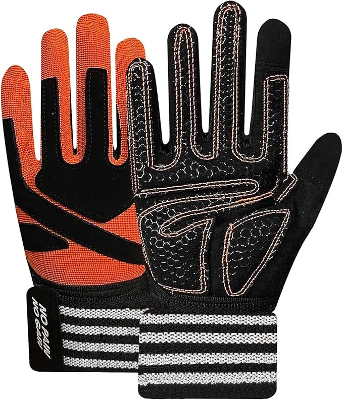 FINGER TEN Weightlifting Workout Gloves Full Half Finger with Wrist Strap Support, Padded Grip for Weight Lifting Gym Fitn...