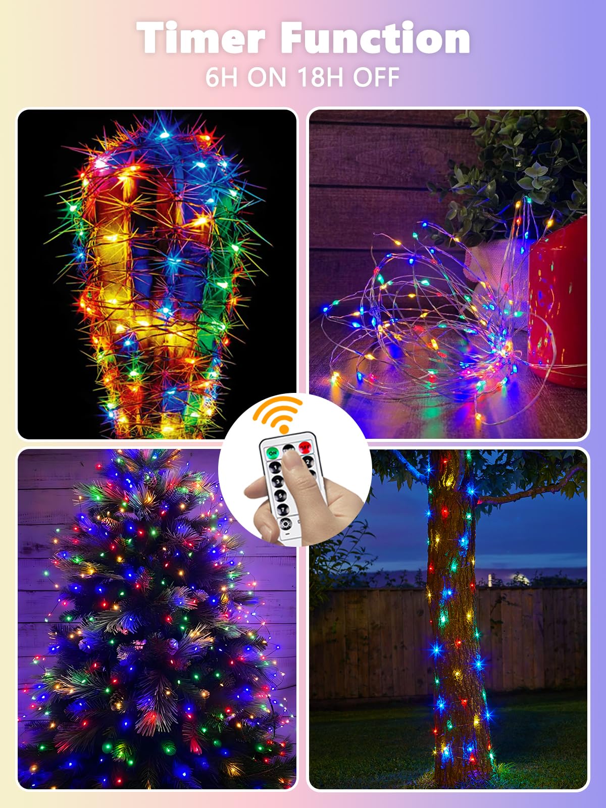 YIQU 3 Pack Battery Operated Fairy Lights, 26 FT, 80 LED, Remote Control Timer, 8 Modes, Multicolor, Indoor/Outdoor