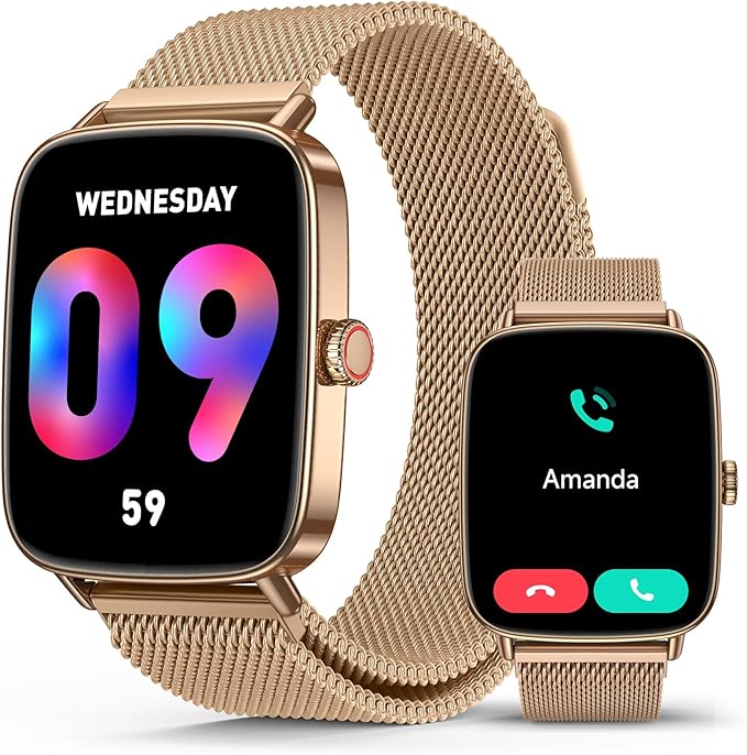 SOUYIE Smart Watch for Women Men, 1.85" AI Voice Smartwatch, 24/7 Heart Rate Monitor, Stress/SpO2/Sleep Tracker, IP68 Wate...