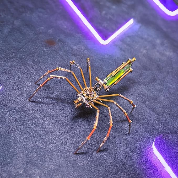 Metal Insect Spider Model Bug Sculpture Steampunk Mechanical 3D Puzzle Kits Craft Projects Hobby Kit Metal Building,Birthday Gifts, Ideas(Mechanical Spider A)