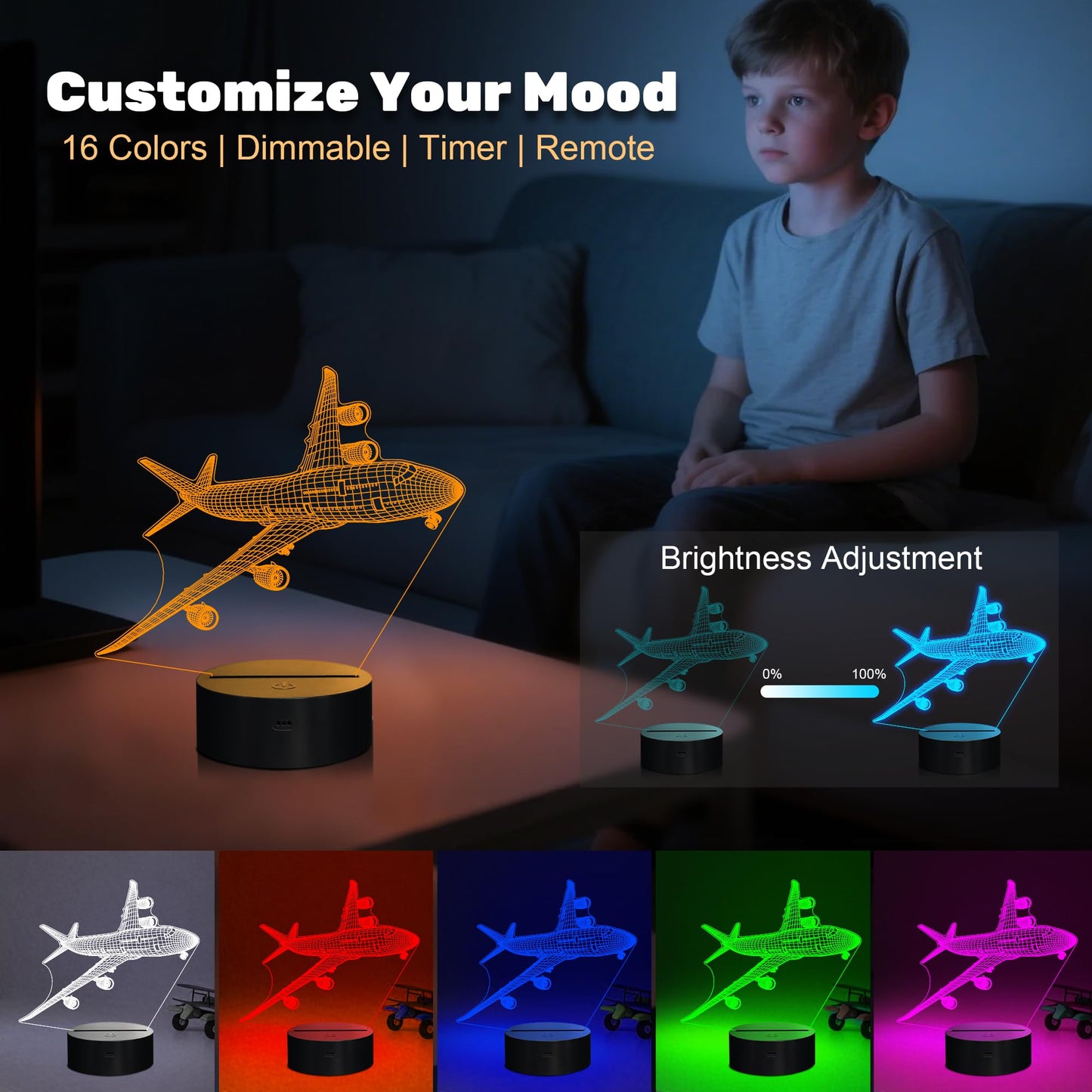 Anywin Air  Lamp with Remote Control, 16 Colors, Dimmable, Model AW-Air , Color: Air  2