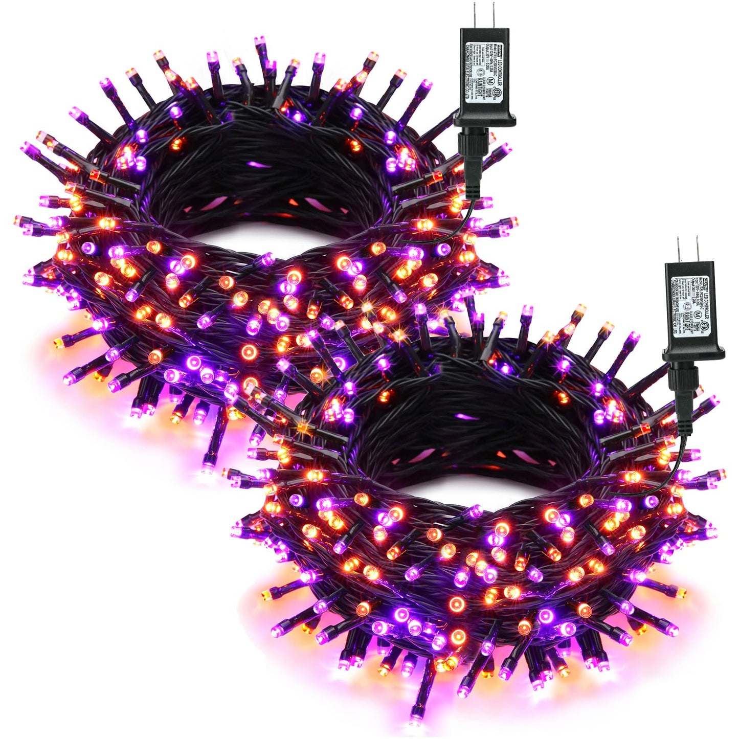Brizled 2 Pack Purple & Orange Halloween Lights  95.14Ft 240 Led Halloween Lights String Connectable With Timer  8 Modes Outdoor Orange Light  Plugin Mini Light For Tree Garden Indoor Decor