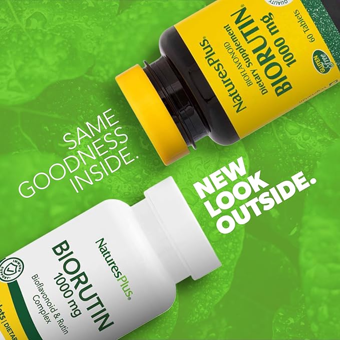 NaturesPlus Biorutin 1000 mg - 60 Tablets - Bioflavonoid & Rutin Complex - Vegetarian, Gluten Free - 60 Servings
