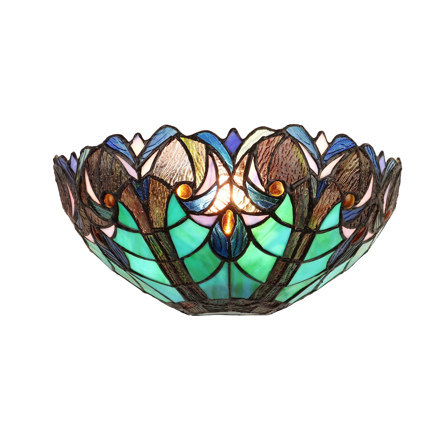 Chloe Lighting Victorian Wall Sconce, 1-Light, Antique Dark Bronze Finish, Stained Glass Shade, Model CH18780VG12-WS1, 12in