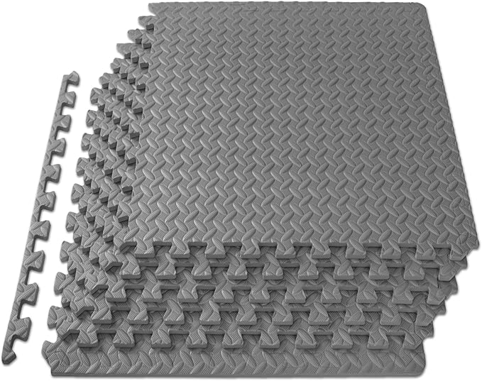 ProsourceFit Puzzle Exercise Mat ½ in, EVA Interlocking Foam Floor Tiles for Home Gym, Mat for Home Workout Equipment, Flo...
