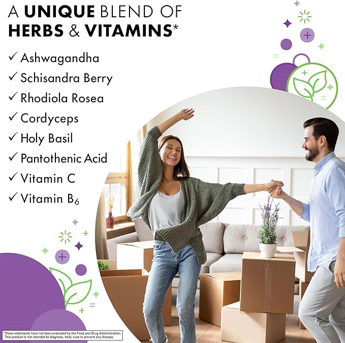 Bluebonnet Nutrition Adrenal Support, Energy & Mood*, Non-GMO, Vegan, Kosher Certified, Gluten-Free, Soy-Free, Dairy-Free, 120 Vegetable Capsules, 60 Servings