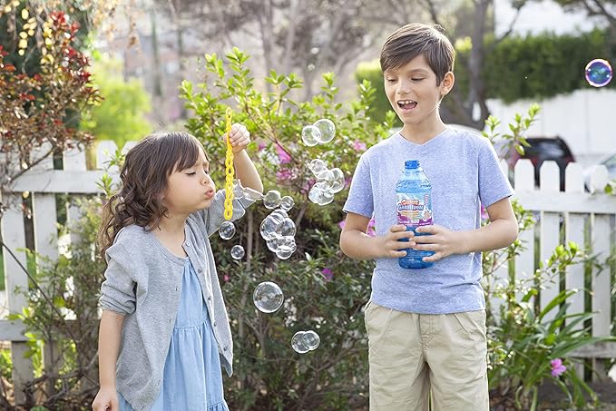Gazillion Giant Bubble Solution 1 L – Creates Huge, Extra‑Elastic Bubbles, Safe & Non‑Toxic, Includes 7‑in‑1 Bubble Wand, Outdoor Refill for Wands, Machines & Kids’ Party Fun Ages 3 +