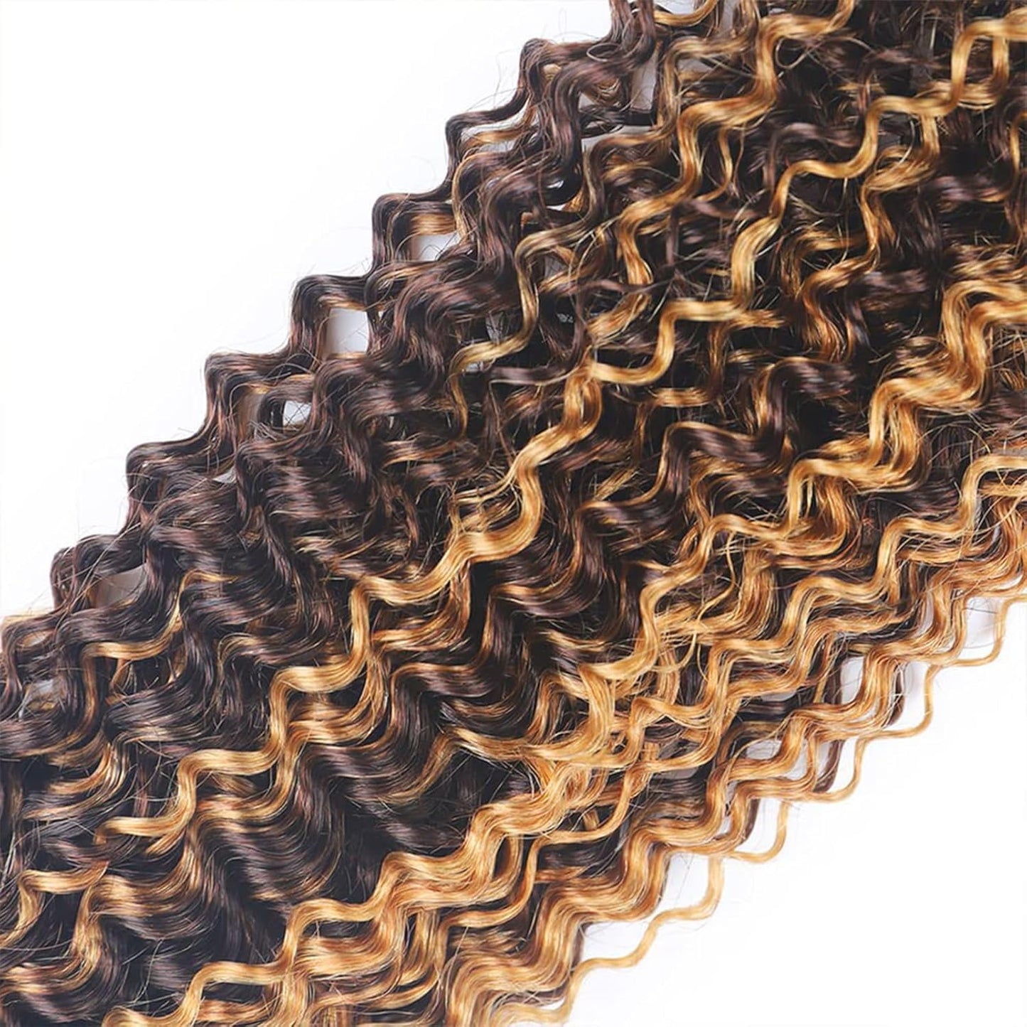 Lagalaga Bundles Human Hair 14 16 18 Inch Deep Wave Highlight Gold Brown P4/27 Human Hair Bundles Unprocessed Brazilian Virgin H