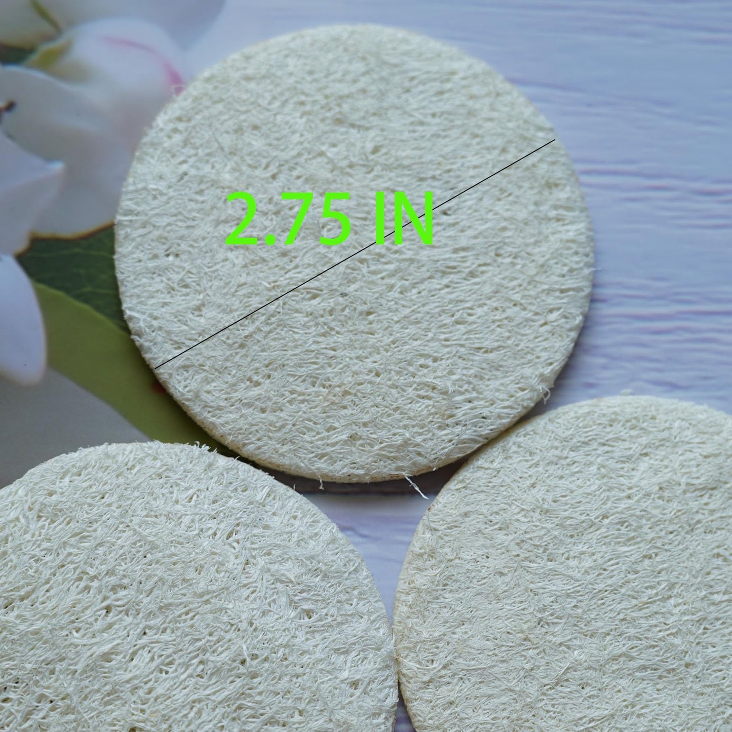 30 pcs Exfoliating Loofah Face Pads Diameter for 2.75'' Natural Facial Body Scrubbers Facial Brush for Massage Face Cleaning Mak