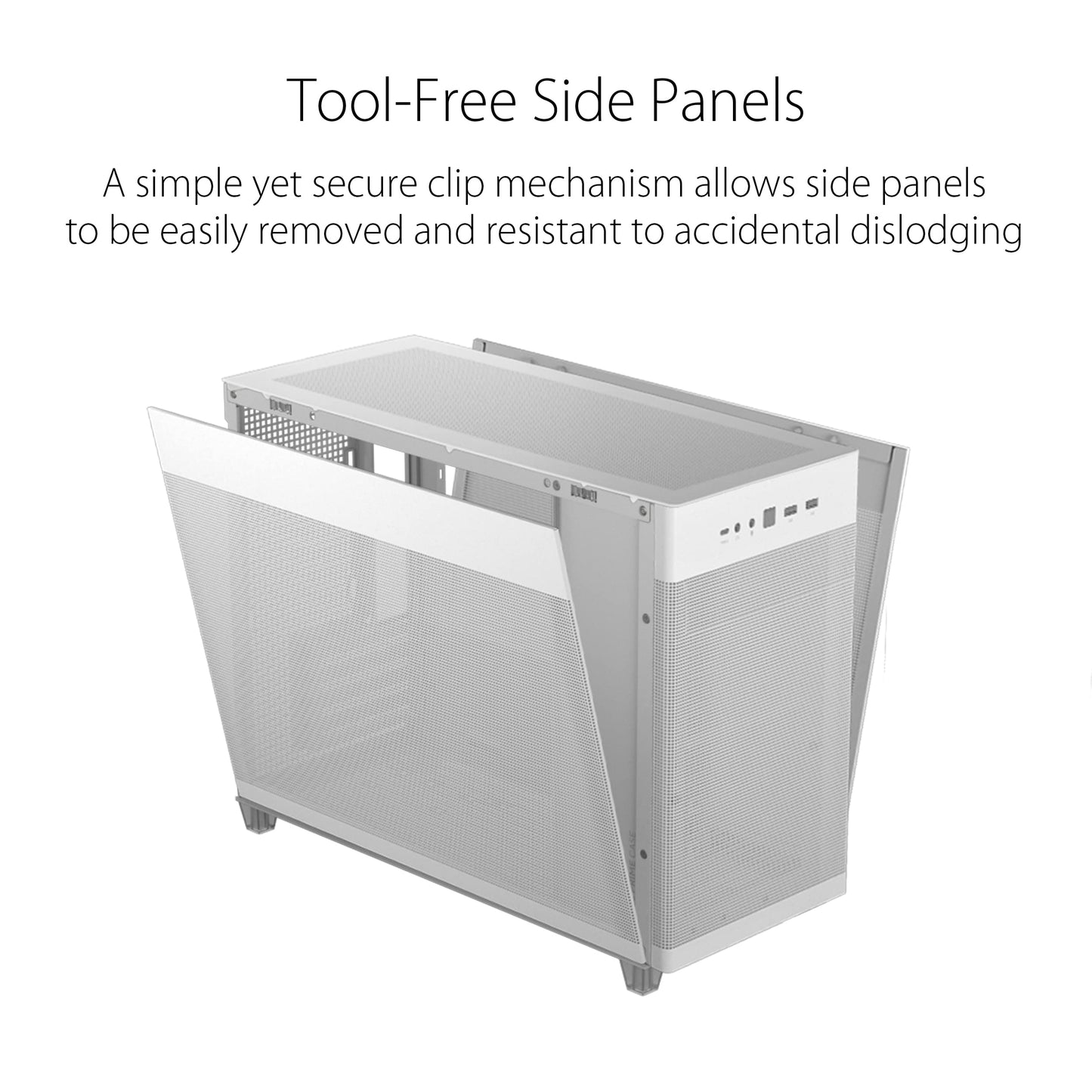 Asus Prime Ap201 33-Liter Micro Atx White Pc Case With Tool-Free Side Panels And A Quasi-Filter Mesh, With Support For 360 Mm Co