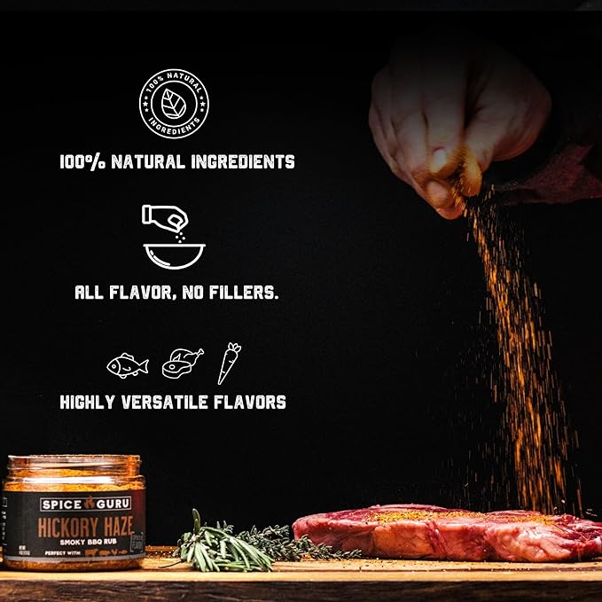 Spice Guru BBQ Rub Gift Set – 4 Flavor Barbecue Seasoning Sampler – Mens Christmas Gifts for Dad, Husband or Brother – Premium Grilling Spices & Holiday Gift Set for Grill Lovers - Grill Accessories