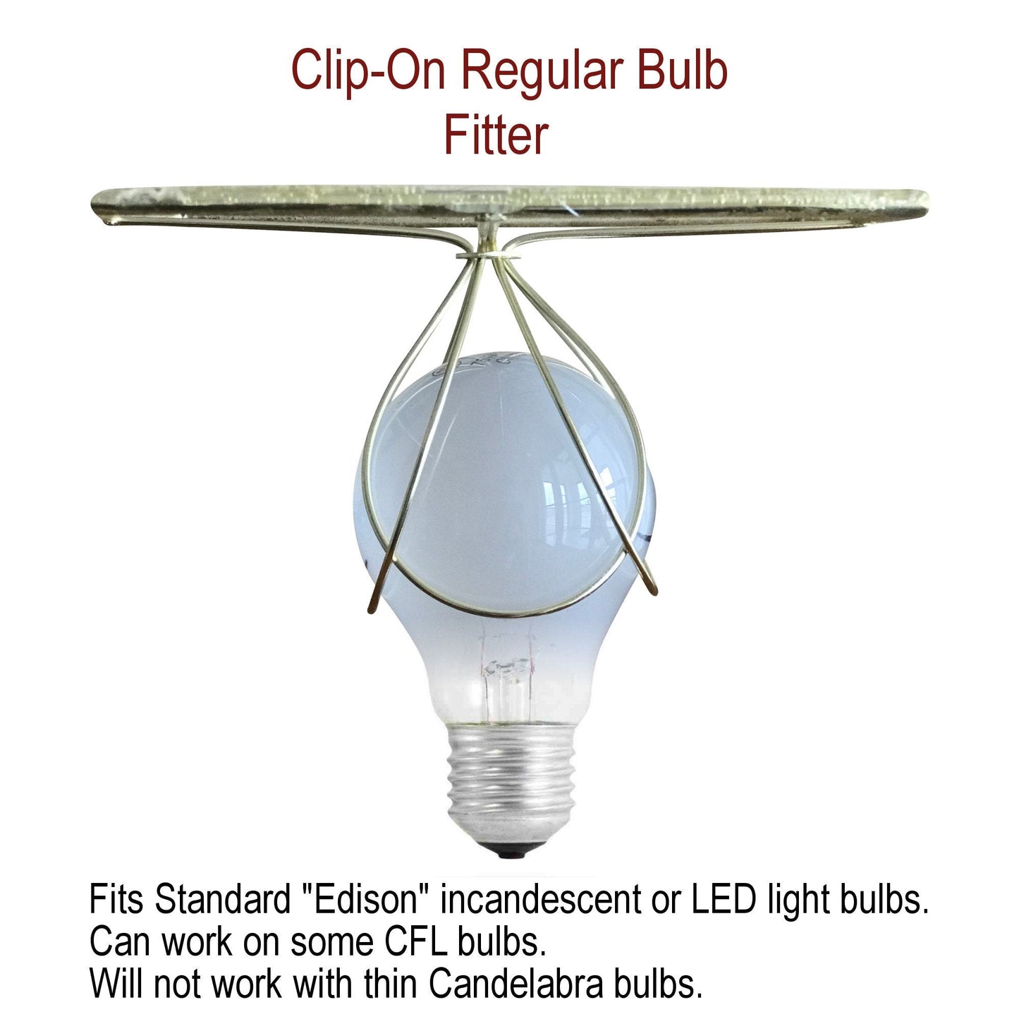 Homeconcept Clip-On Lampshade - 5X8X7 Light Oatmeal Fabric, Hardback, Fits Edison Bulbs, Model 050807Ehlo