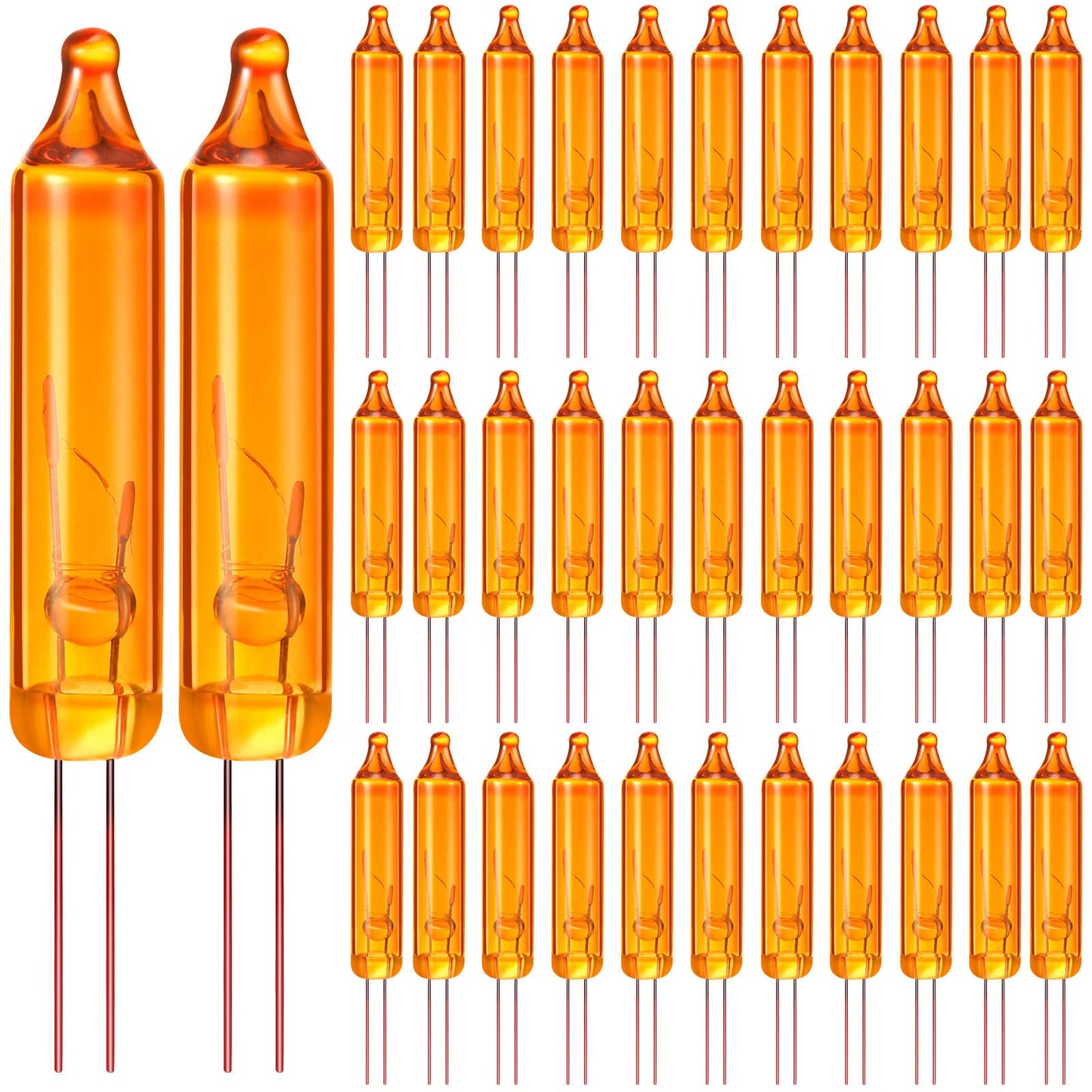 Mudder Mini Incandescent Wire String Lights - 200 Count Orange Replacement Bulbs For Indoor/Outdoor Xmas Tree Decorations