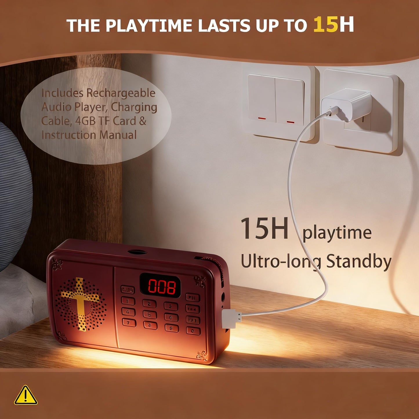 KJV Audio Bible Player for Seniors - Electronic Talking Bible with Old & New Testament (King James Version), Audible Audiobook for Grandma, Mother, Grandfather, Father