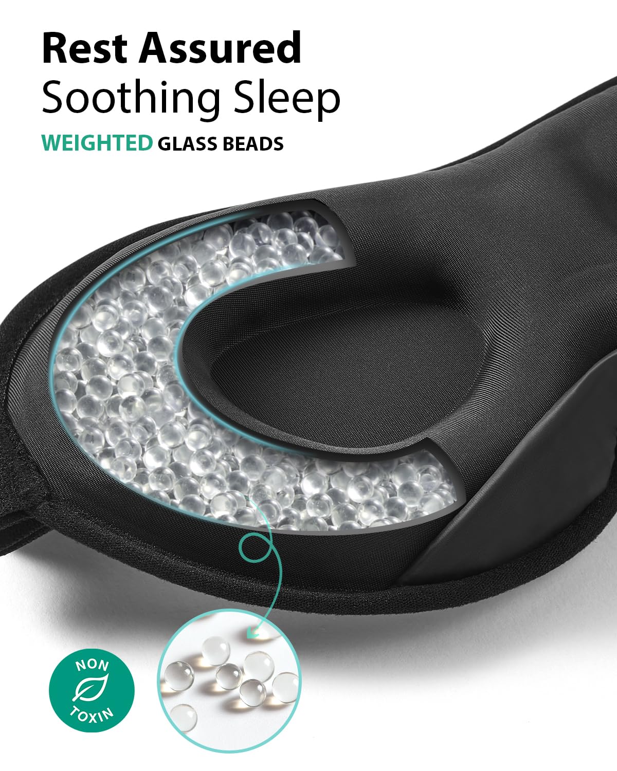 MABAO Weighted Sleep Mask - 100% Blackout Eye Mask for Sleeping for Women Men, 3D Contoured for Lash Extension, Zero Eye Pressure Memory Foam Cover, Soft Gentle Pressure Blindfold for Travel - Purple