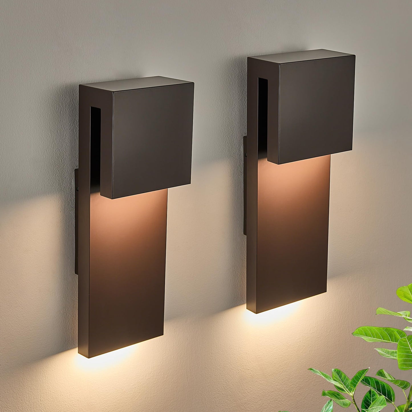 Tarentlight Outdoor Wall Lights Modern Exterior Lighting Fixtures  3000K Integrated Led  Wall Sconce Lighting 2 Packs  Bronze Outside Wall Mount Lights For House Front Door Porch Garage Patio