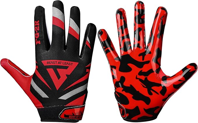 Beast AT Least Youth Football Gloves, Sticky Wide Receiver Gloves for Kids & Adults, Flag Football Gloves with Enhanced Si...