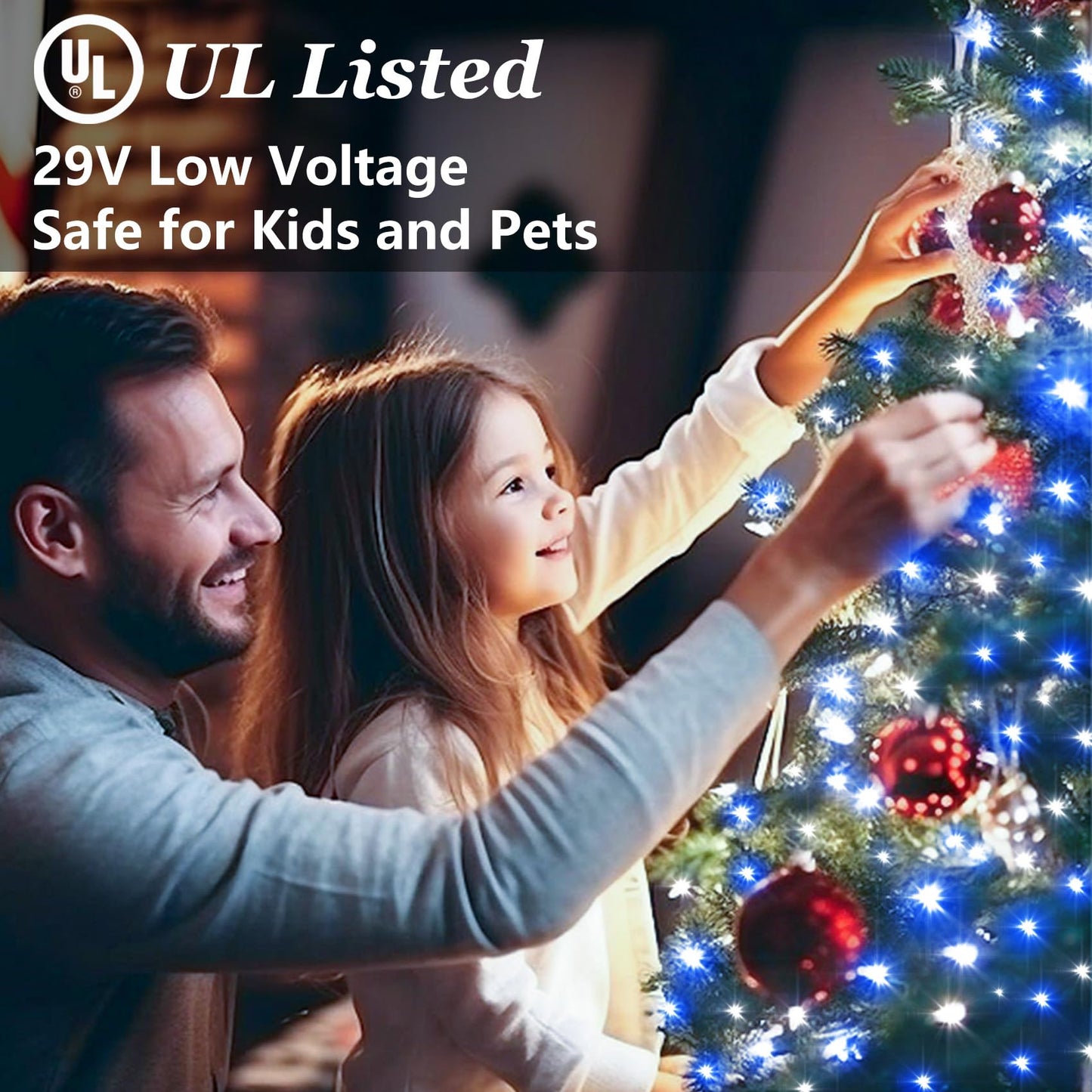 300 Led Christmas Tree Lights  Connectable Christmas Lights Indoor With Timer Memory & Dimmable & 12 Modes  75Ft Decoration Fairy String Lights For Outside Bedroom Home Patio Yard Tree  Blue & White