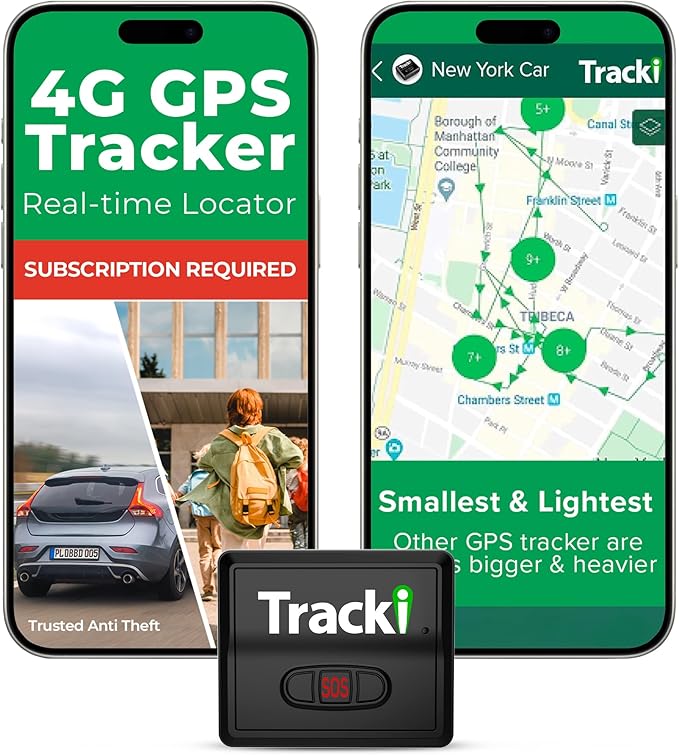 Tracki GPS Tracker for Vehicles – Real-Time 4G LTE Assets & Car Tracking Device with App, Magnetic Mount, Compact Design, ...