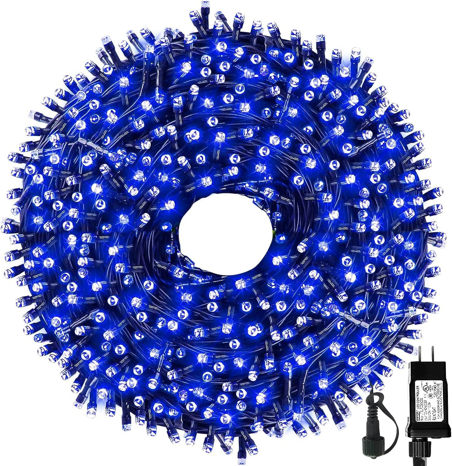 MZD8391 Christmas String Lights 300LED 105FT Blue Outdoor Indoor 8 Modes QL300AE