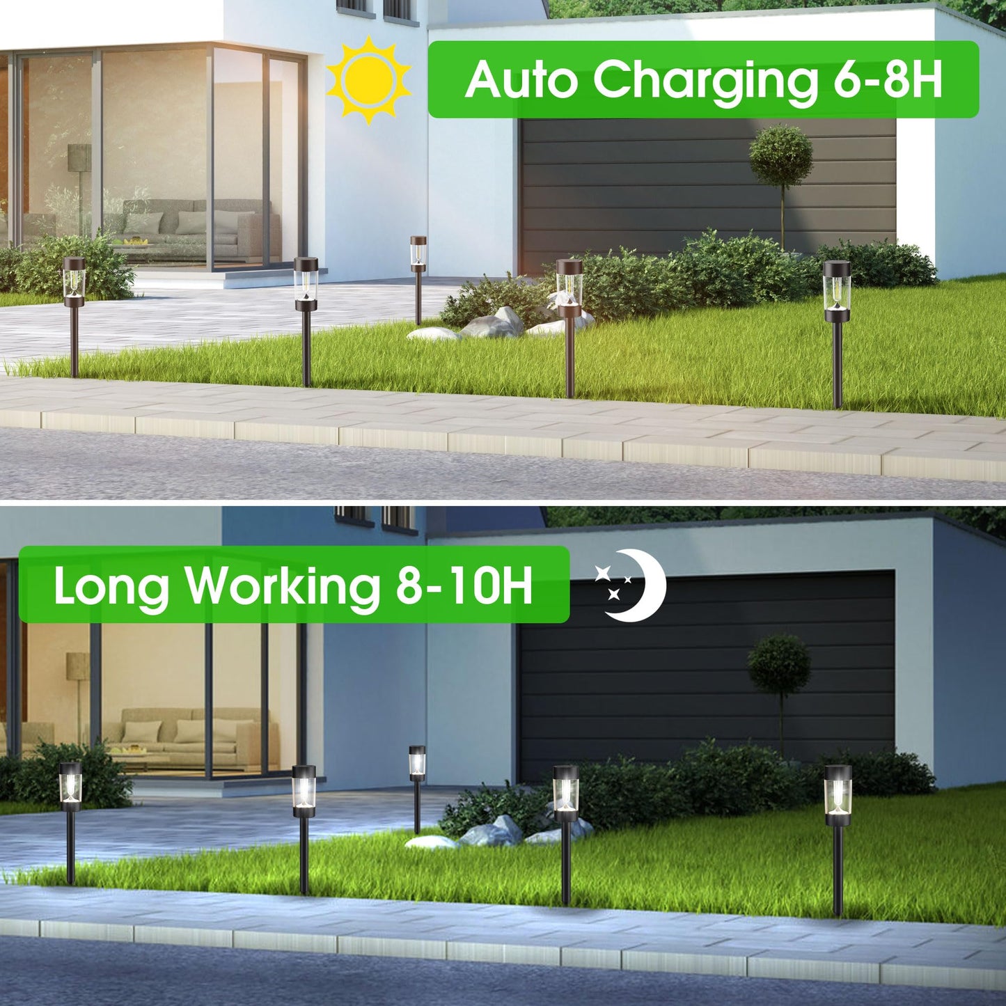Eyrosa Solar Lights Outdoor  12 Pack Waterproof Solar Landscape Lighting For Pathway Garden Yard Path Walkway Driveway Lawn Patio Outside Decor  Cool White