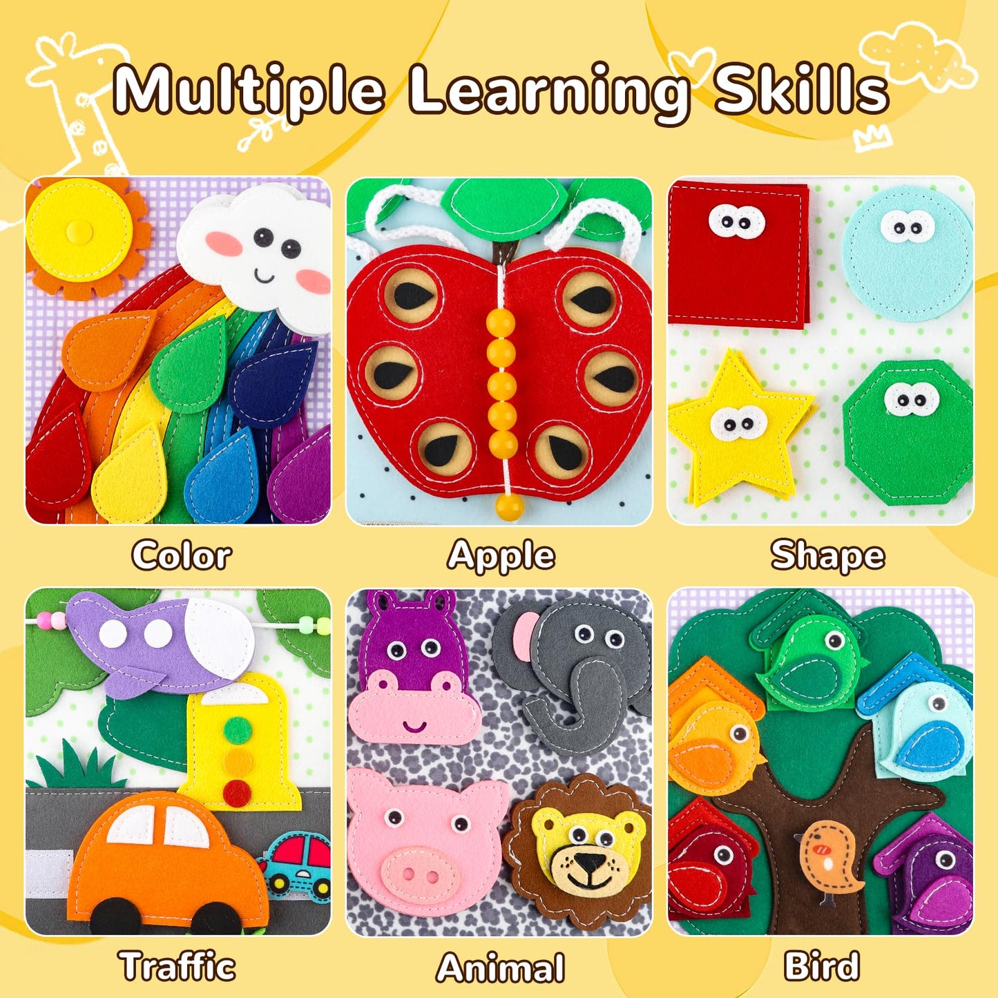 NUOLUTH Busy Book for 1 Year Old:Quiet Books for Toddlers 1-3,Poke A Dot Books for Toddlers 1-3,Trending Gifts for 1 Year Old Boy Or Girl