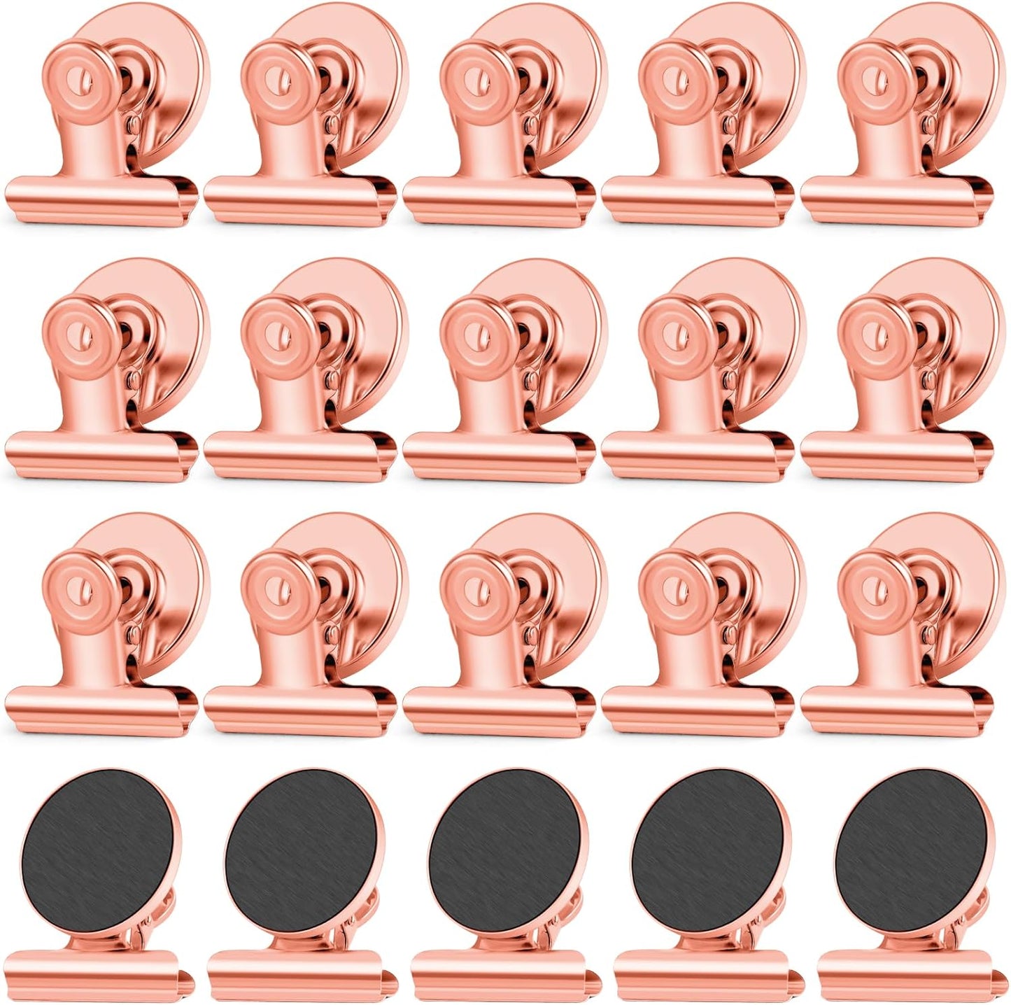 20 Pack Refrigerator Magnets Fridge Magnets, Rose Gold Magnetic Clips Whiteboard Magnets, Magnet Clips Heavy Duty for Photo Displays, Home, Office, Classroom