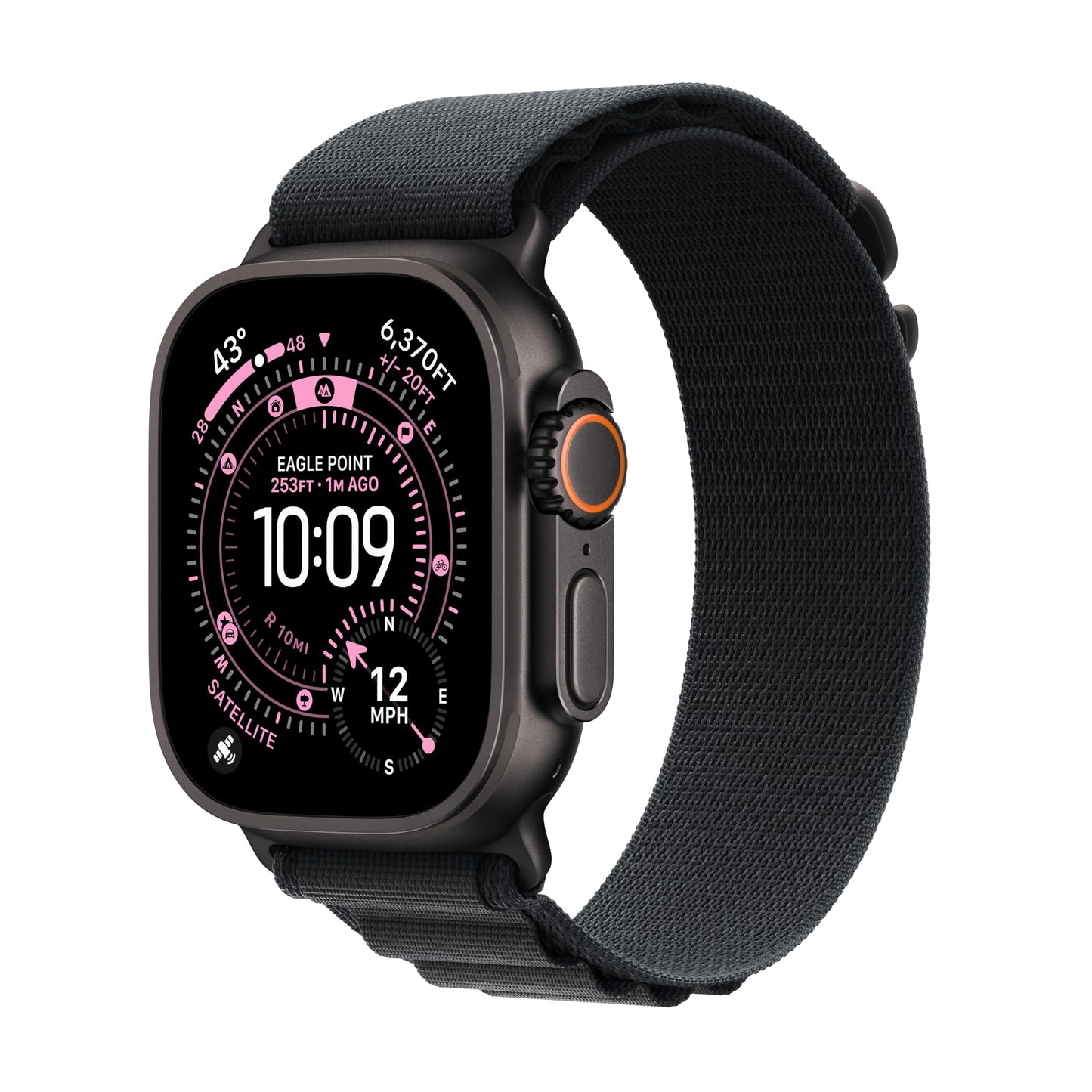 Apple Watch Ultra 3 [GPS + Cellular 49mm] Running & Multisport Smartwatch w/Rugged Titanium Case w/Black Alpine Loop - L. Satell