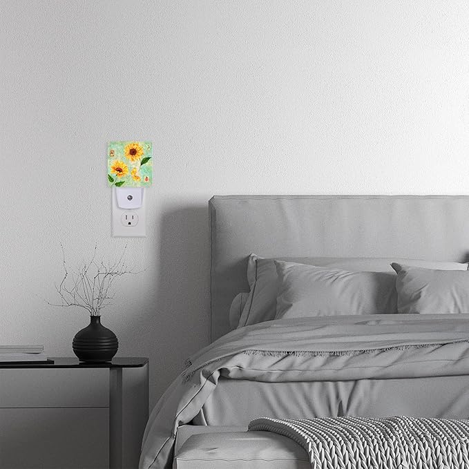 Vintage Sunflowers Night Light Plug into Wall,Butterfly Night Light with Dusk to Dawn Sensor Night Light for Kid Girls Boys Women Men Room Decor,Hallway,Kitchen,Bathroom,Nursery,Stairs