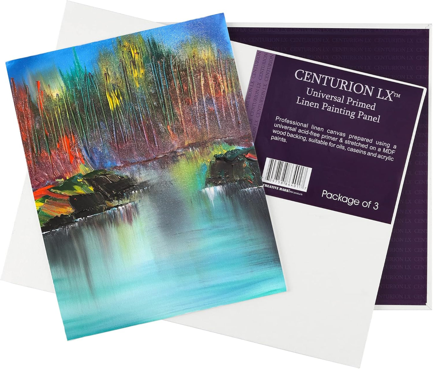 Centurion All-Media Primed Linen Panels - 11x14 3 Pack - 11oz Universal Primed Canvas Boards for Painting, Mounted on MDF Wood, Non-Warping, Ideal for Artists, Professionals, and Painters