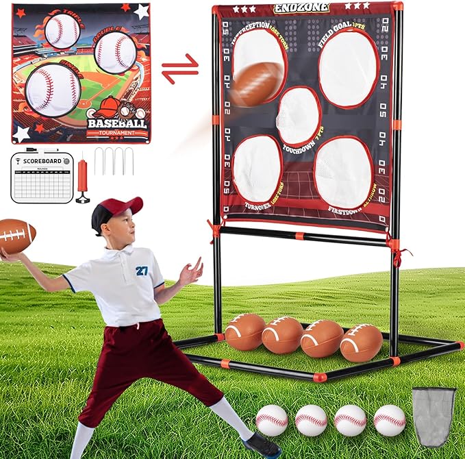VROGTIK Football Toss Game for Kids Ages 3-8 - Outdoor Toy for Backyard, Beach & Camping for Toddlers & Family Party Fun