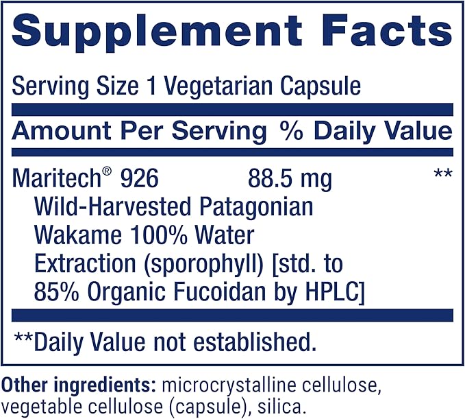 Life Extension Optimized Fucoidan with Maritech® 926, Promotes Healthy Immune Function, Gluten-Free, Non-GMO, Vegetarian, 60 Capsules