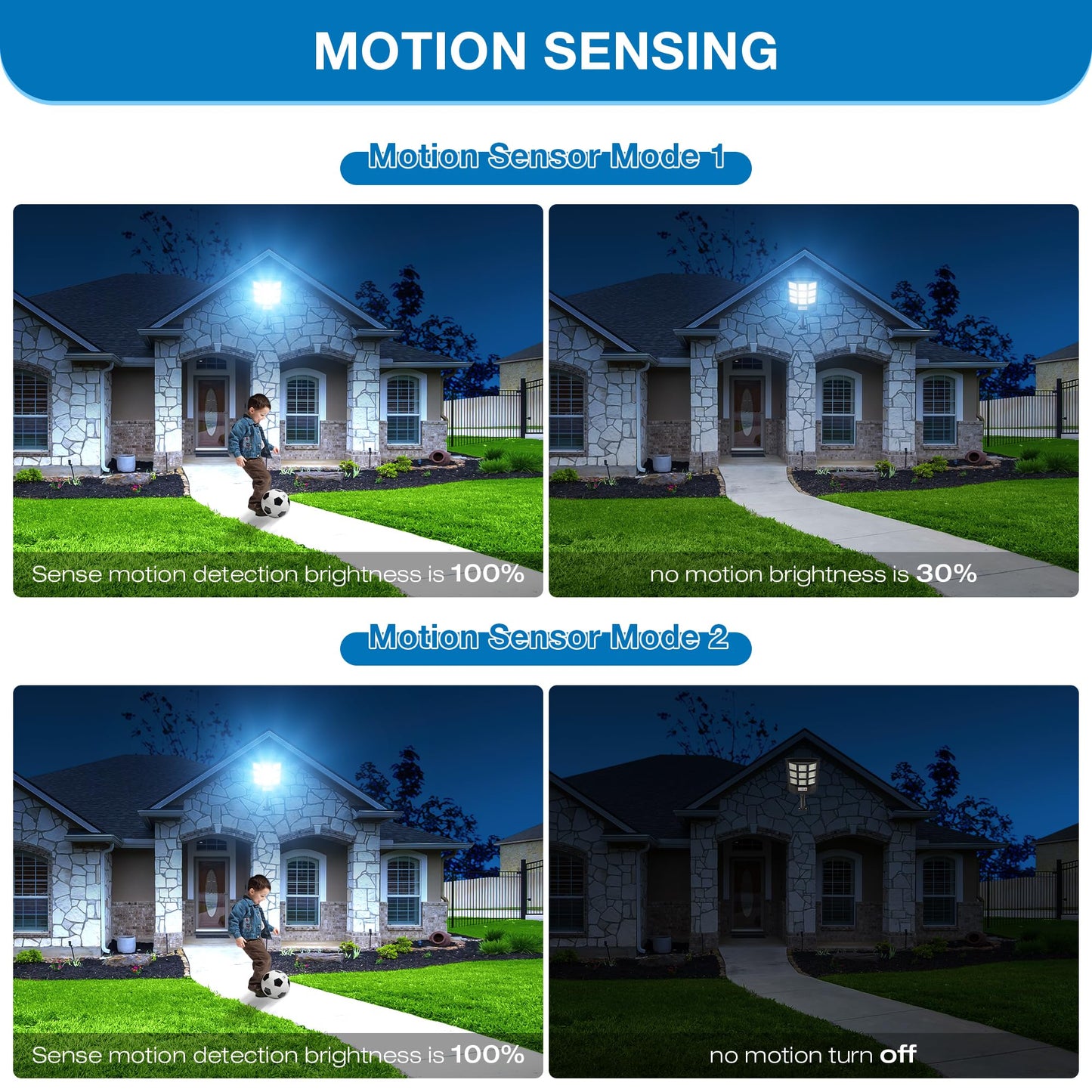 Vipzon Solar Street Lights - 6500K LED, Waterproof, 260° Flood Light, Motion Sensor, Remote Control, 1500W (6-Pack), Black