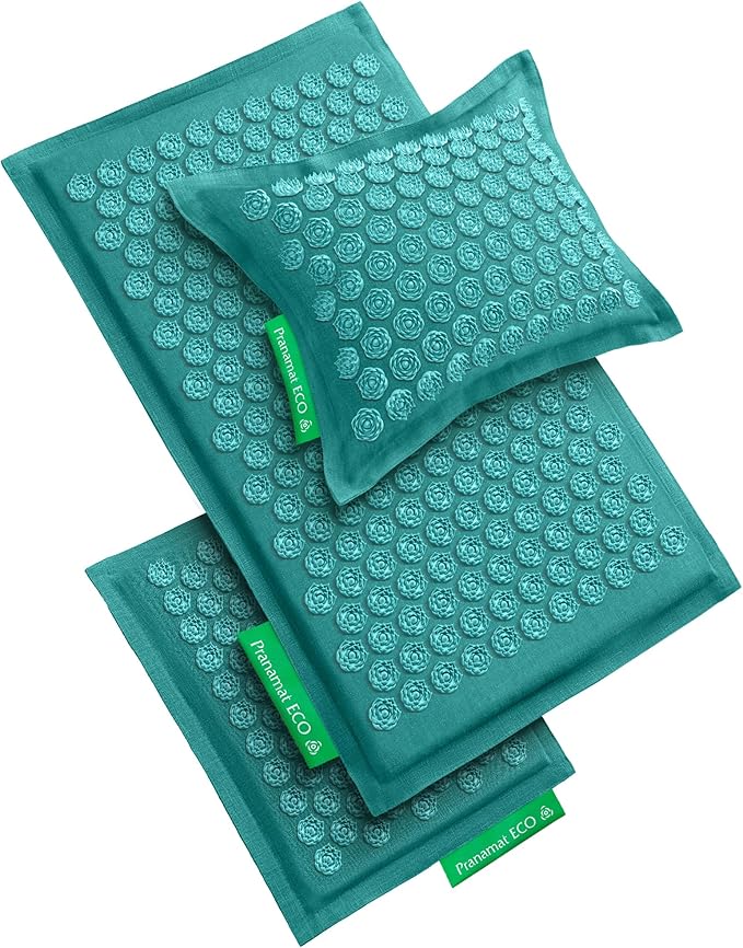 Pranamat Acupressure Large & Small Mat with Pillow Set, Premium Acupressure Therapy for Pain Relief and Relaxation, Handcr...
