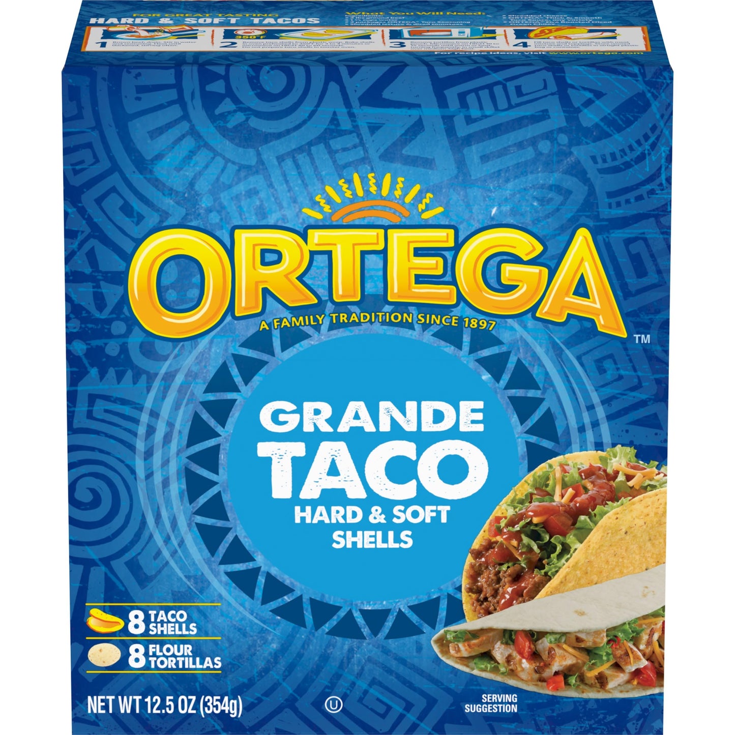 Ortega Grande Hard & Soft Taco Shells  8 Taco Shells & 8 Tortillas