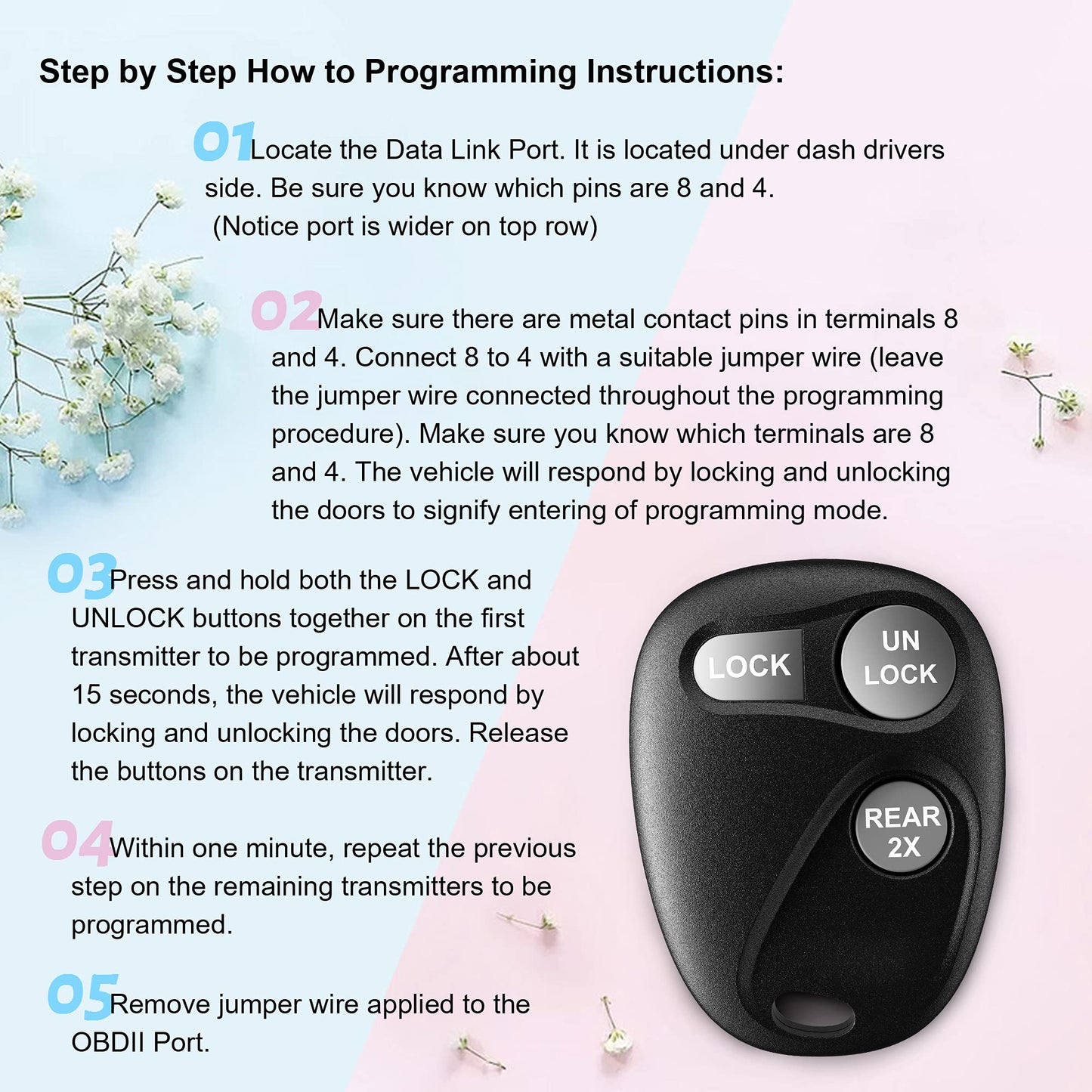 Vofono 3 Buttons Keyless Entry Remote Control Key Fob Car Remote Fits For Chevrolet Tahoe 1997-2000/Suburban 1997-1999/Yukon1997