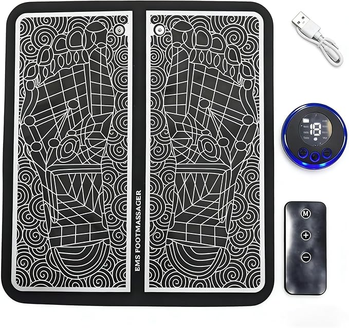 Foot Massage mat for Acupressure, with Remote Control, Leg and Foot stimulating Massage mat, Improves and Promotes Muscle ...