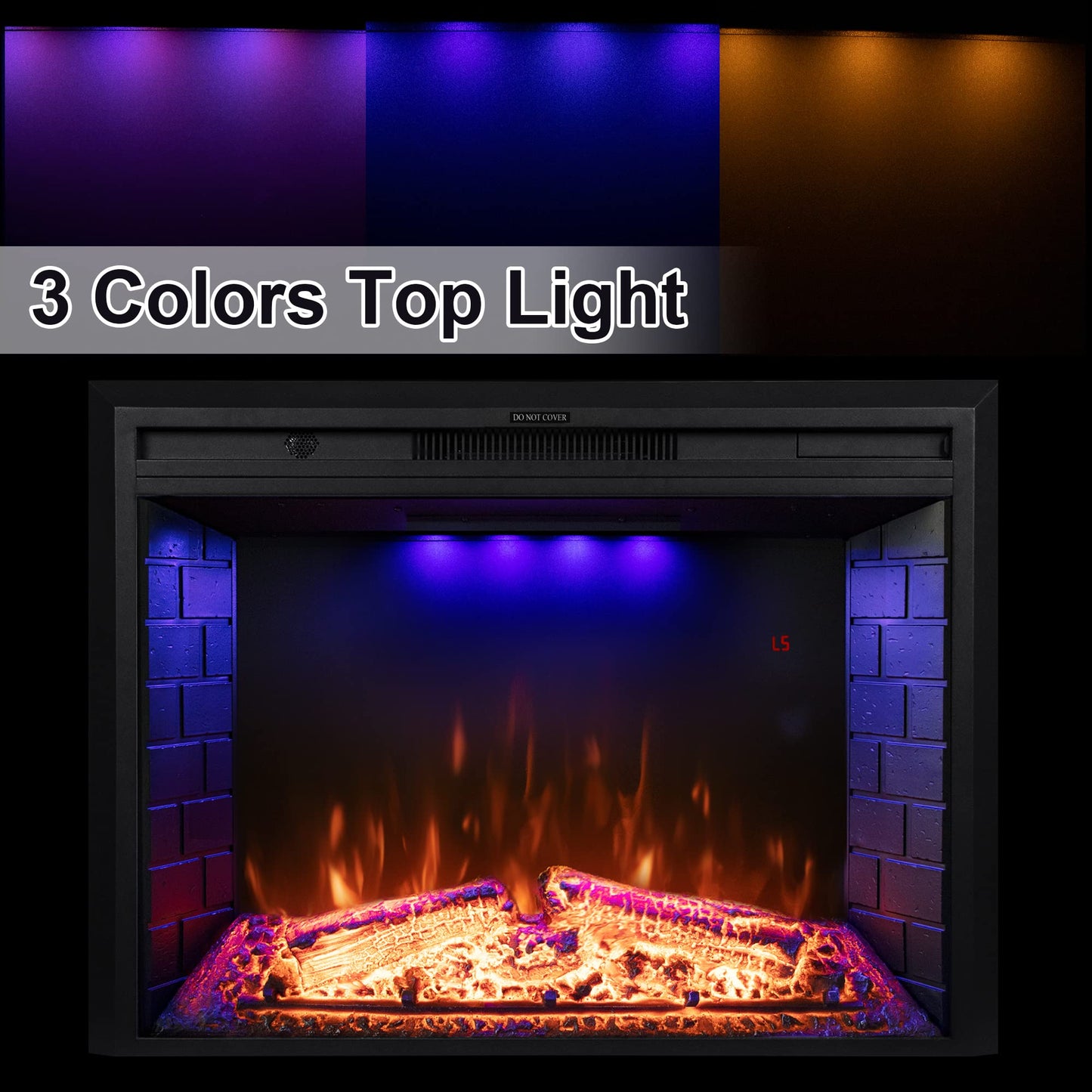 Dreamflame 30 Inch Electric Fireplace, Wall Fireplace Electric With Remote Control, Realistic Log And Crackling Sound, Overheati