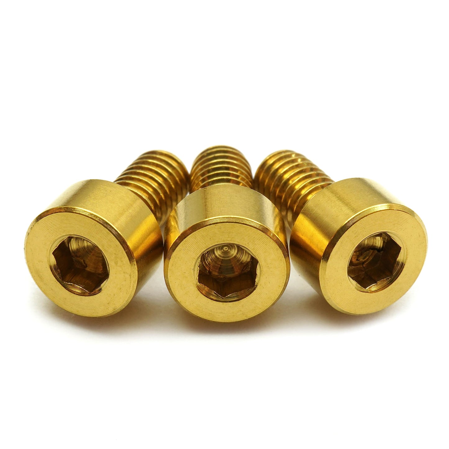 Stainless/Black Alloy Steel/Titanium - Floyd Rose Style Guitar Locking Nut Screws Set - Monsterbolts (Qty 4, Titanium - Gold)