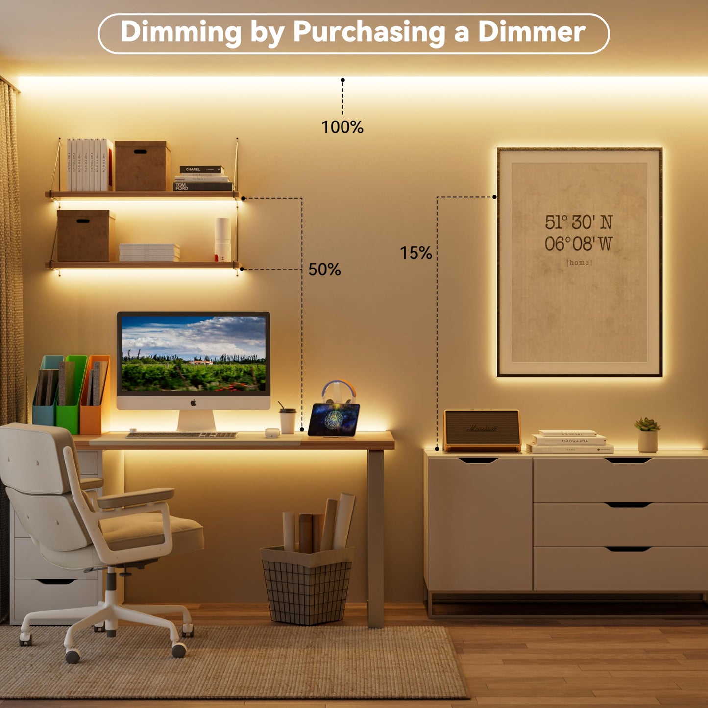 Miwise Cob Led Strip 32.8Ft/10M Cri 90+ Warm White 2700K High Lumen Super Bright Flexible Dc24V Led Tape Light For Cabinet Home Office Diy Lighting Projects(Adapter&Controller Not Included)